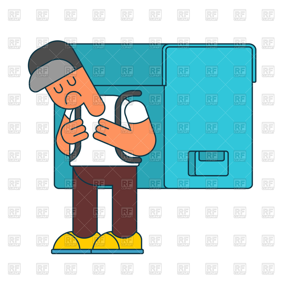 1200x1200 Back To School. Sad Boy And Backpacks. Royalty Free Vector Clip