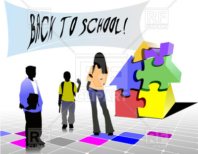 400x312 Back To School Background With Children Royalty Free Vector Clip