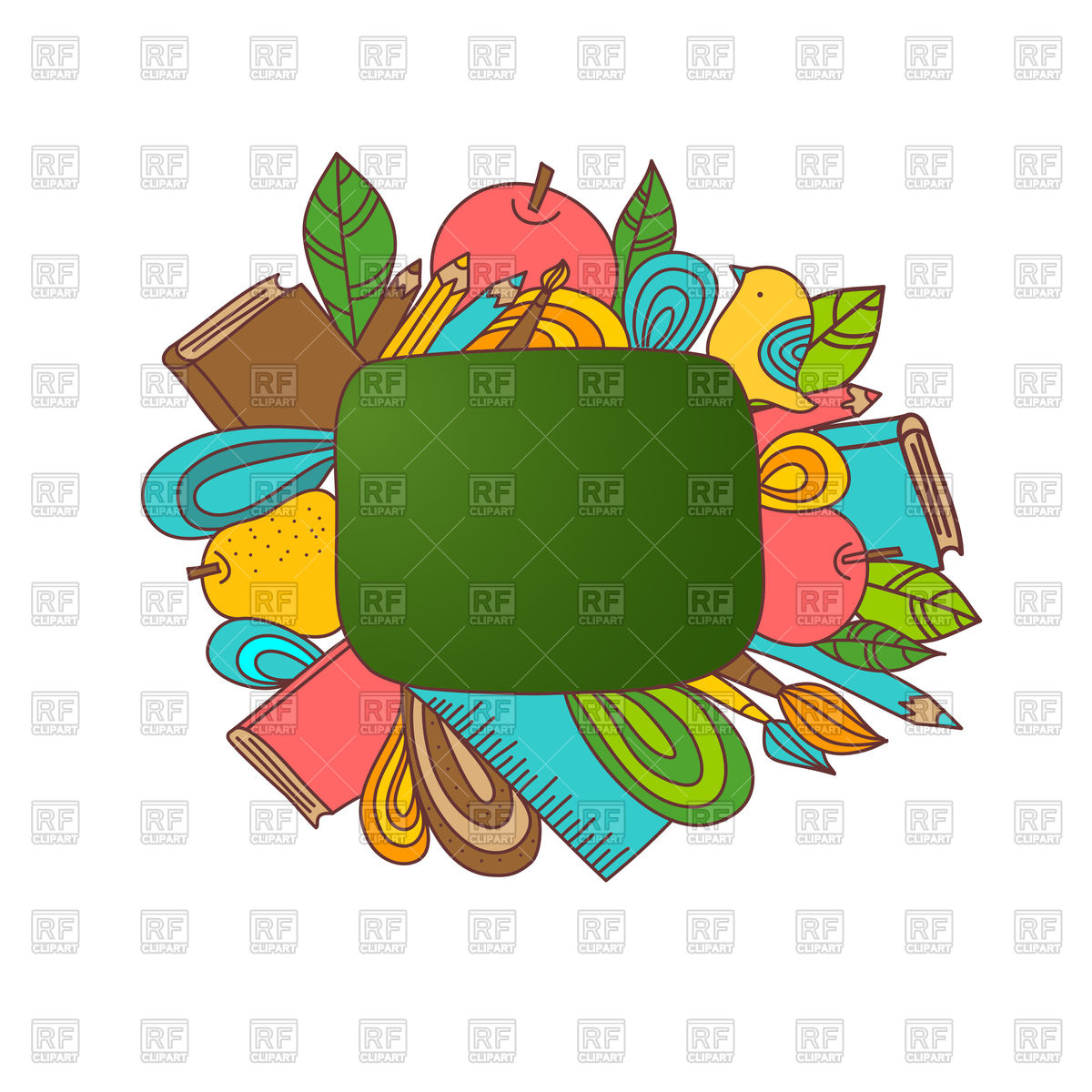 1200x1200 Back To School Frame Ornate With Stationary