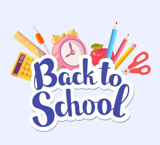 539x488 Back To School Sticker With Stationery Vector 03