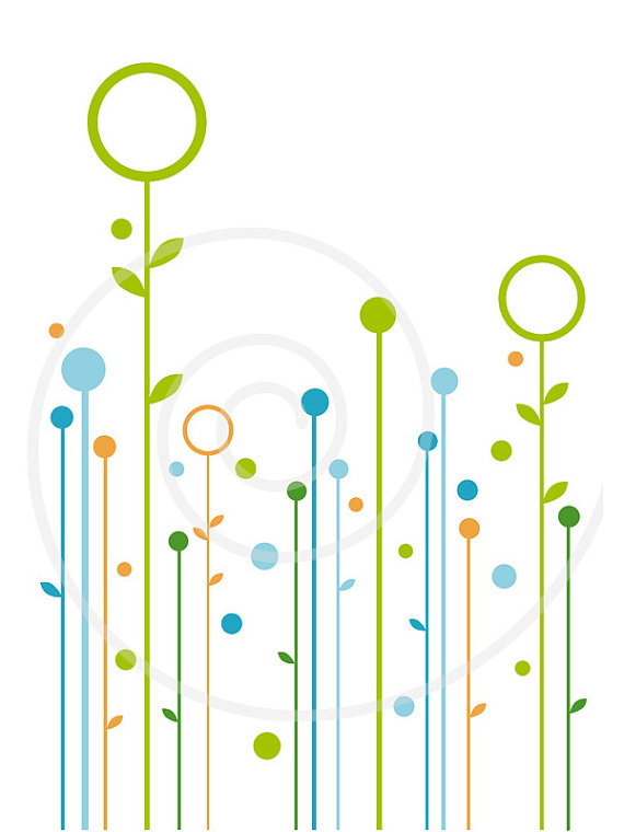 570x760 Abstract Spring Flowers Floral Background Digital Clip Art