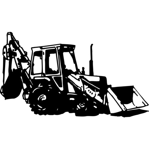 500x500 Vector Clipart Backhoe
