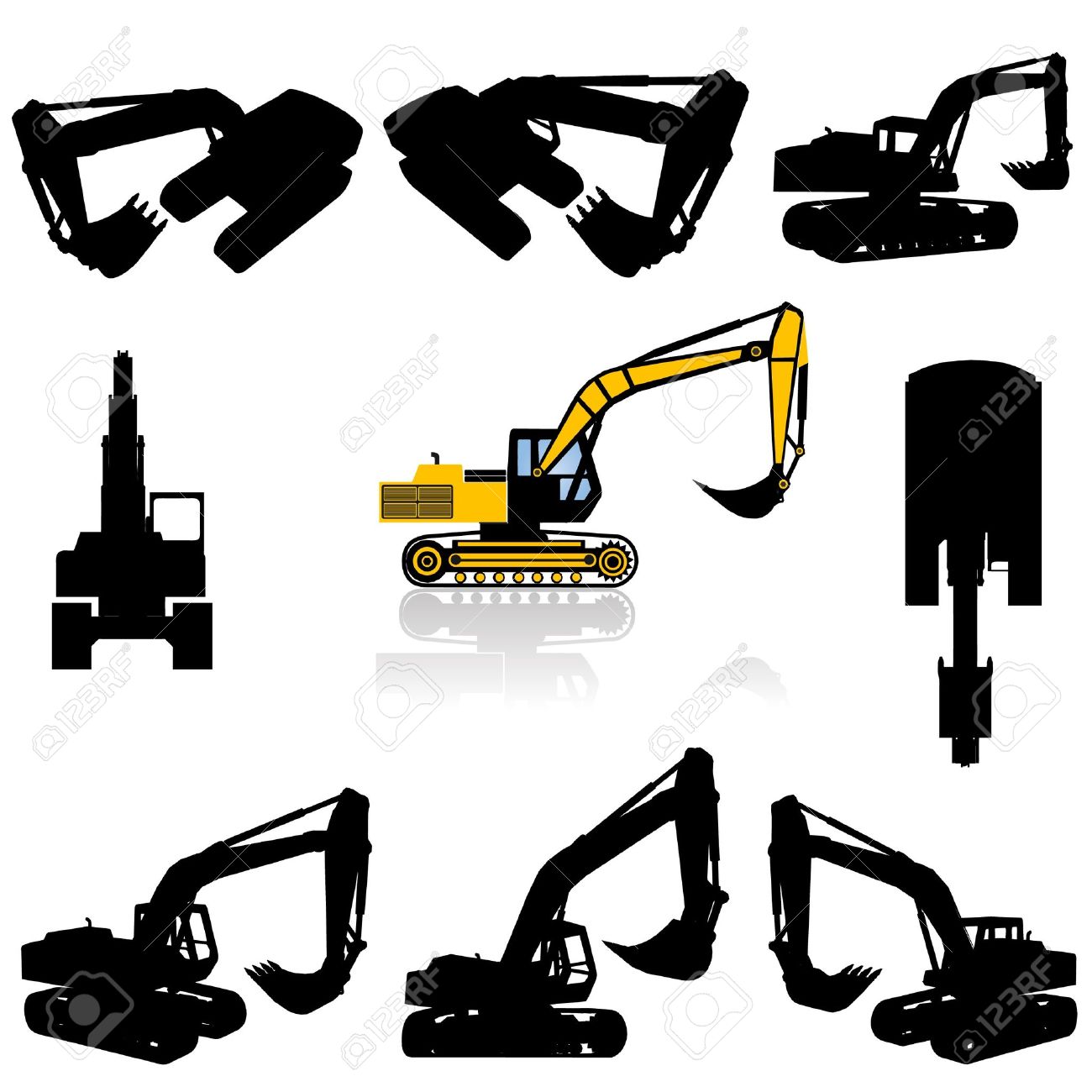 1300x1300 Backhoe Silhouette Clipart