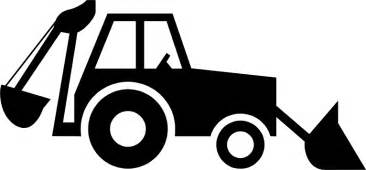 366x170 Black And White Backhoe Clipart