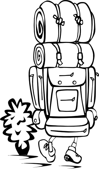 348x590 Free Hiking Backpack Clipart Image