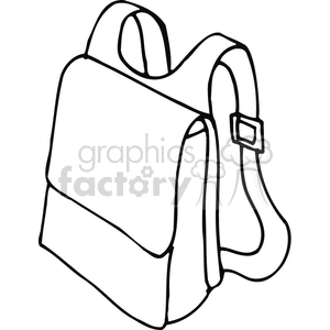 300x300 Royalty Free Black And White Outline Of A Backpack With Straps