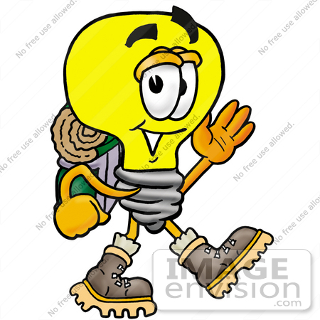 450x450 Clip Art Graphic Of A Yellow Electric Lightbulb Cartoon Character