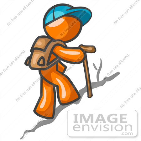 450x450 Clip Art Graphic Of An Orange Guy Character Wearing A Hat