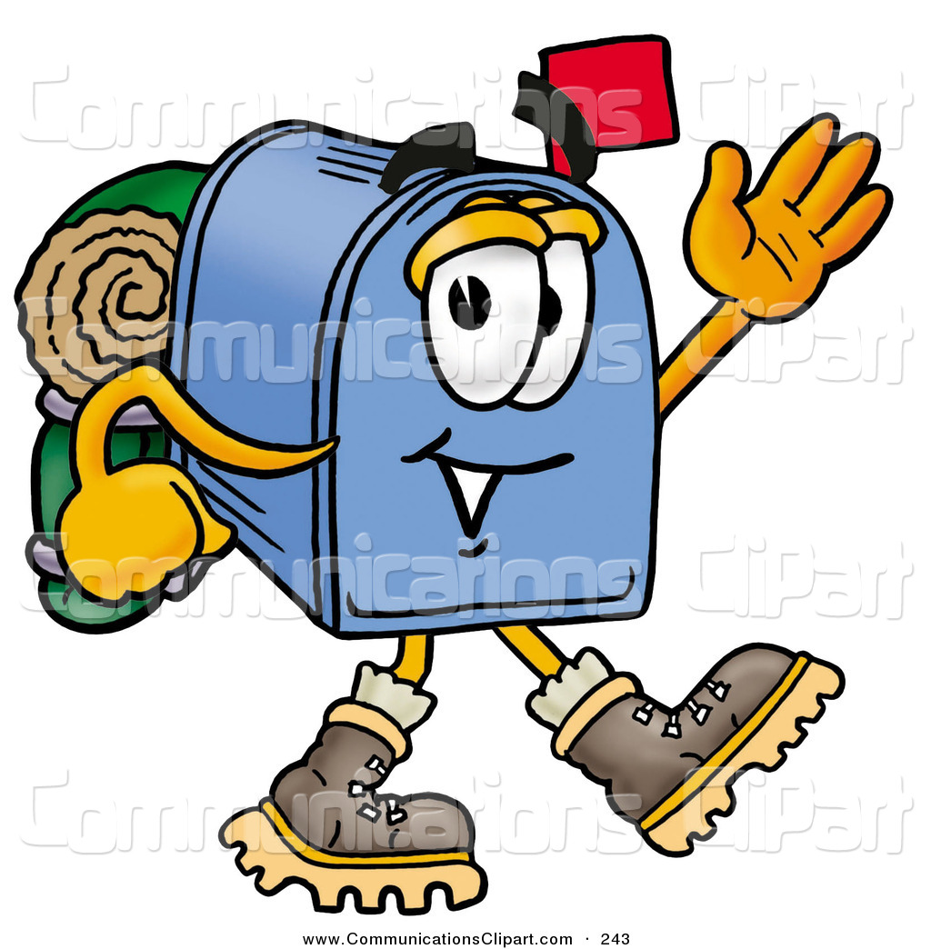 1024x1044 Communication Clipart Of A Sporty Blue Postal Mailbox Cartoon