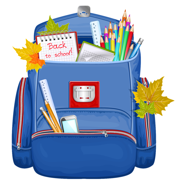 586x600 Back To School Backpacks Clipart
