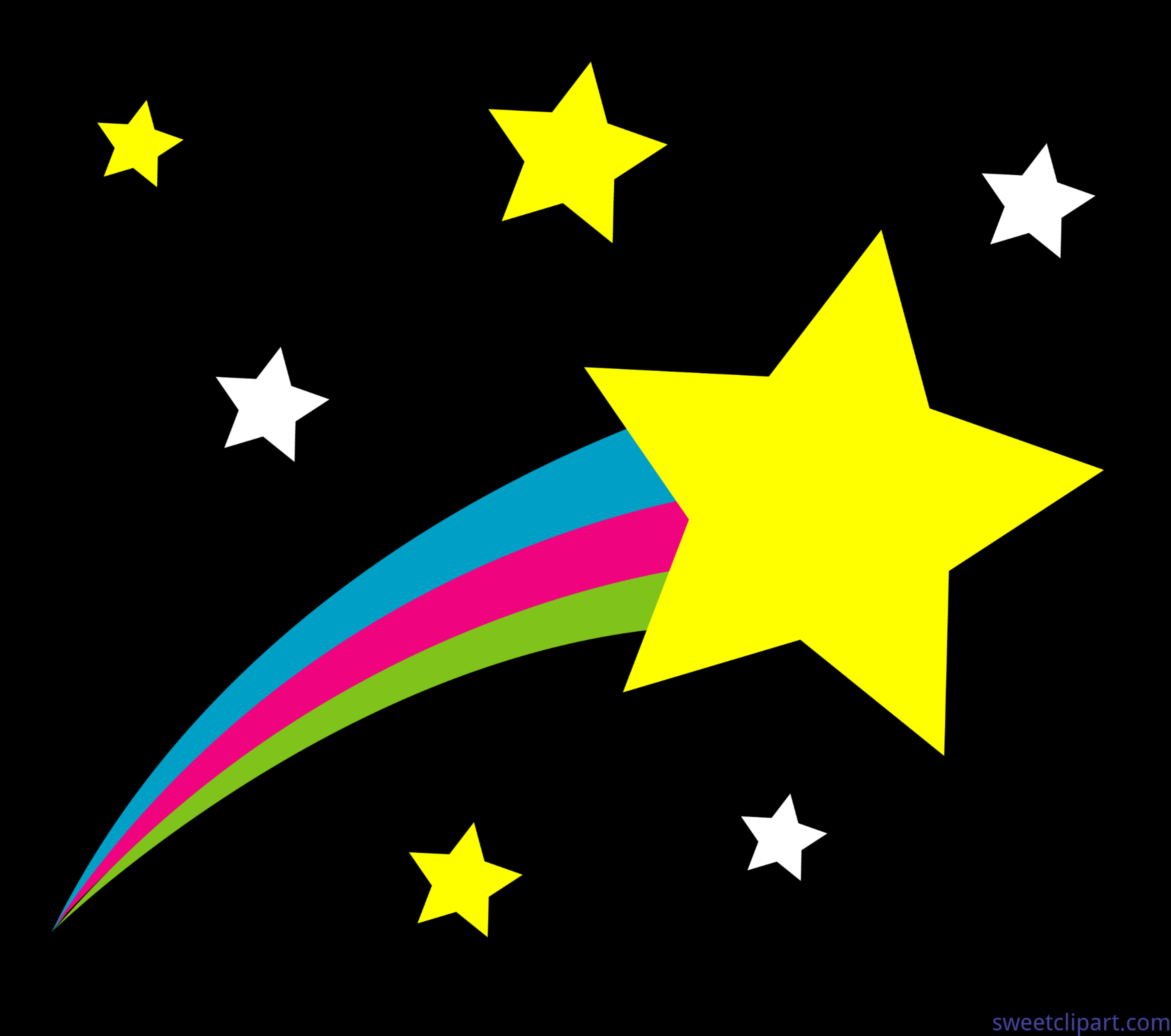 5752x5089 Outer Space Shooting Star Black Background Clip Art