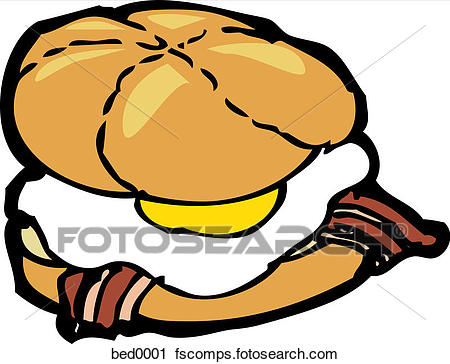 450x364 Clipart Of A Bacon And Egg Sandwich Bed0001