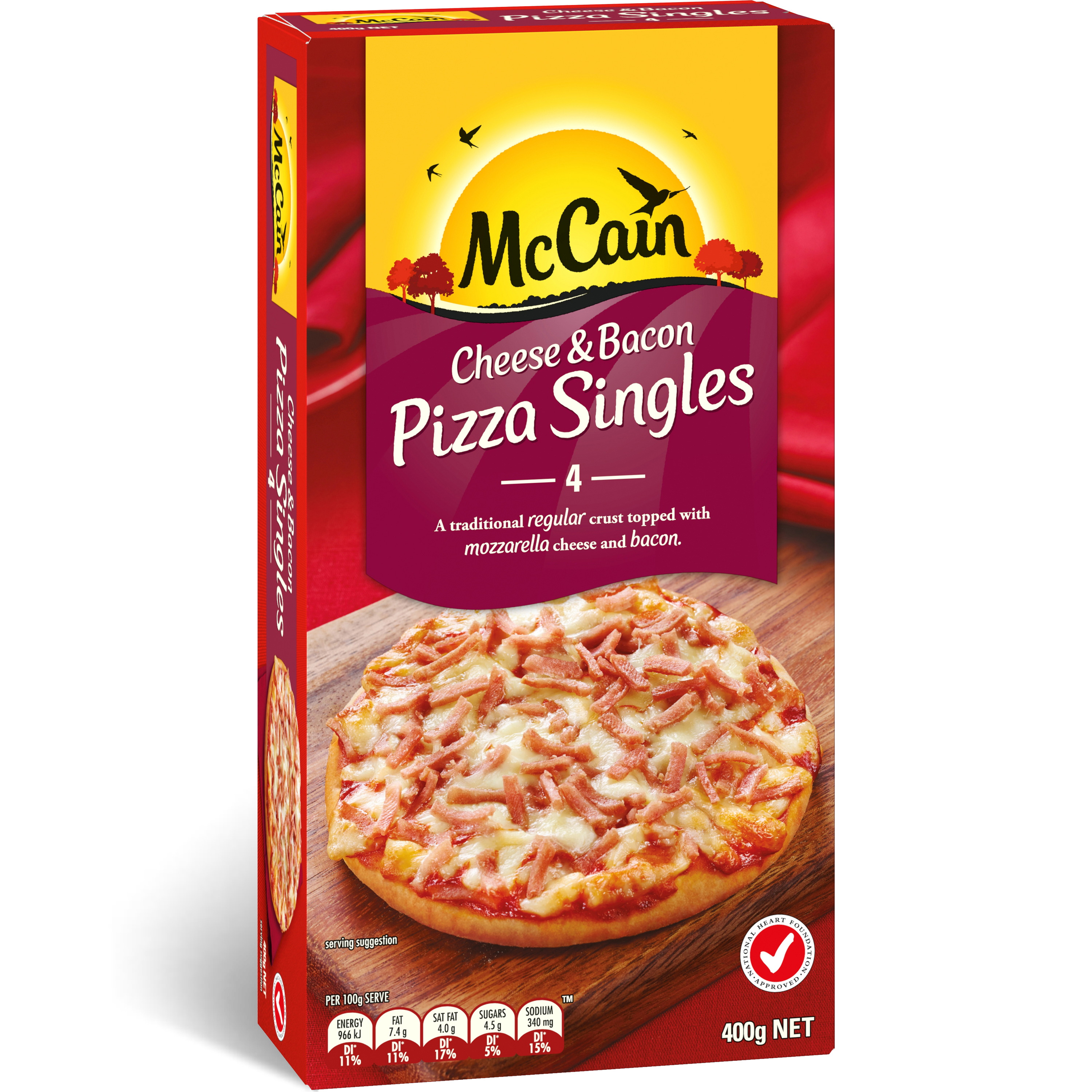 3000x3000 Cheese Amp Bacon Pizza Singles 400g