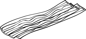 300x138 Bacon (B And W) Png, Svg Clip Art For Web