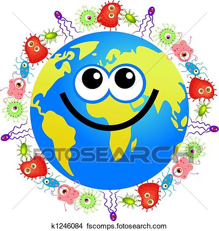 445x470 Drawings Of Bacteria Globe K1246084