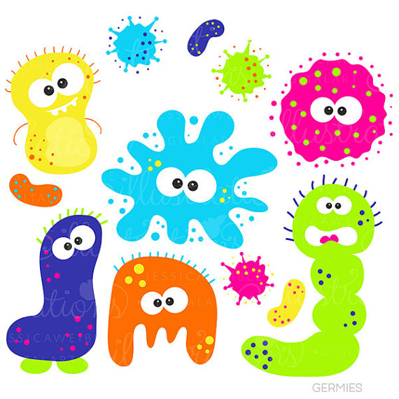 570x570 Germies Bacteria Cute Digital Clipart Commercial Use Ok