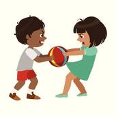 170x170 Clipart Of Boy Taking Away A Ball From A Girl, Part Of Bad Kids