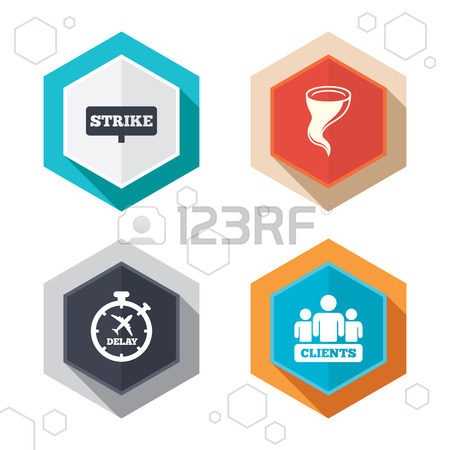 450x450 Hexagon Buttons. Strike Icon. Storm Bad Weather And Group