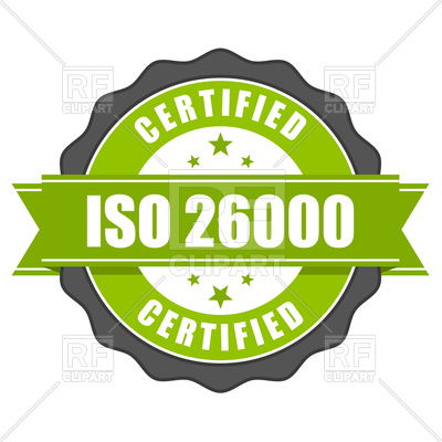 400x400 Iso 26000 Standard Certificate Badge Royalty Free Vector Clip Art