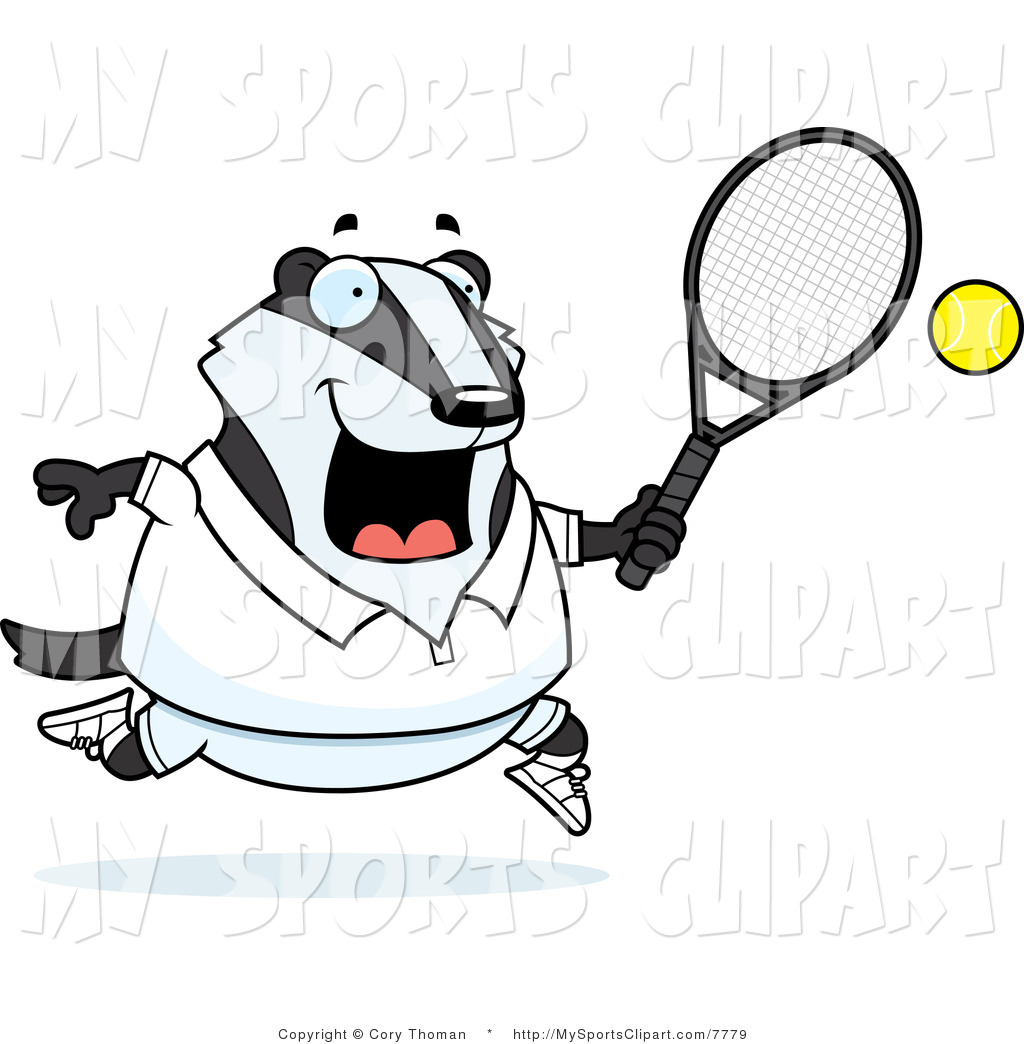 1024x1044 Sports Clip Art Of A Badger Playing Tennis By Cory Thoman