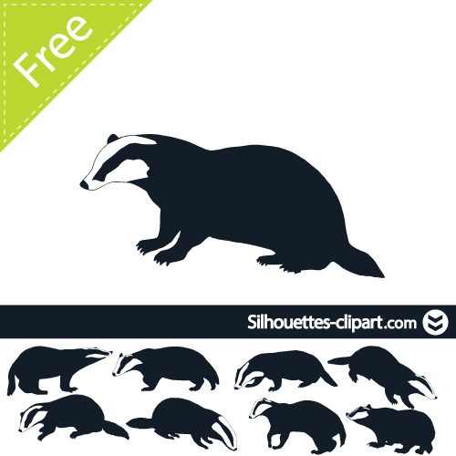 500x500 Badger Clipart Silhouette