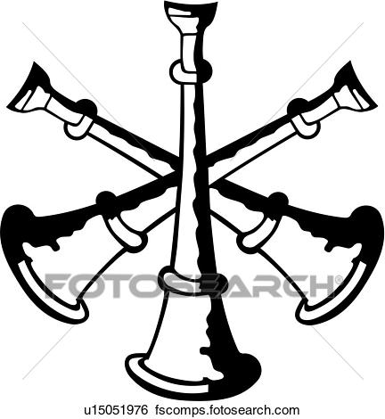432x470 Clip Art Of , Bugle, Department, Emergency, Emergency Services