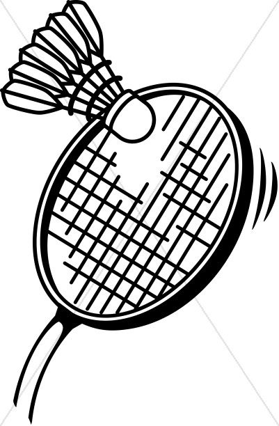 401x612 Badminton In Black And White Youth Program Clipart