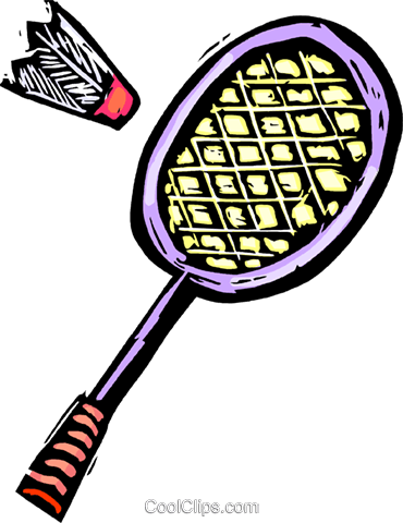 370x480 Badminton Racket And Birdie Royalty Free Vector Clip Art