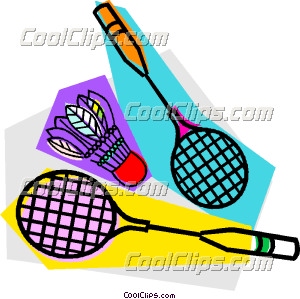 300x299 Badminton Rackets And Birdie Clip Art