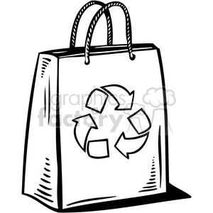 300x300 Royalty Free Eco Recycled Bag 087 386086 Vector Clip Art Image