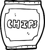 156x170 Clip Art Of Cartoon Potato Chips Bag K15558287