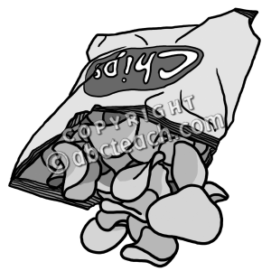 300x300 Potato Chips Clipart Black And White