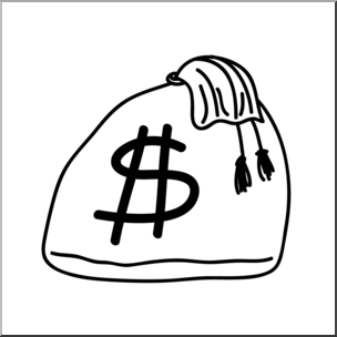 304x304 Clip Art Bag Of Money Bampw I Abcteach