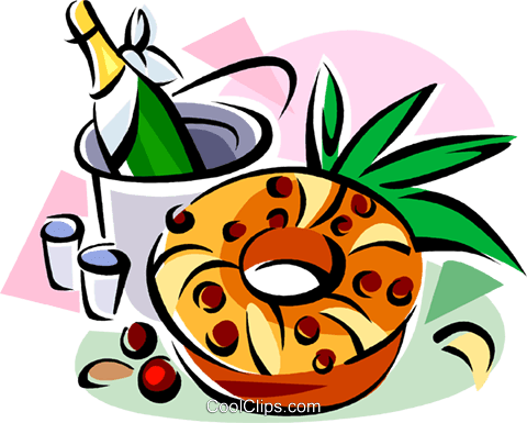 480x385 Bolo Rei, Portuguese Sweet Bread Royalty Free Vector Clip Art