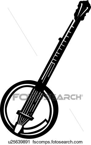 296x470 Clipart Of , Banjo, Instrument, Music, Musical, U25639891