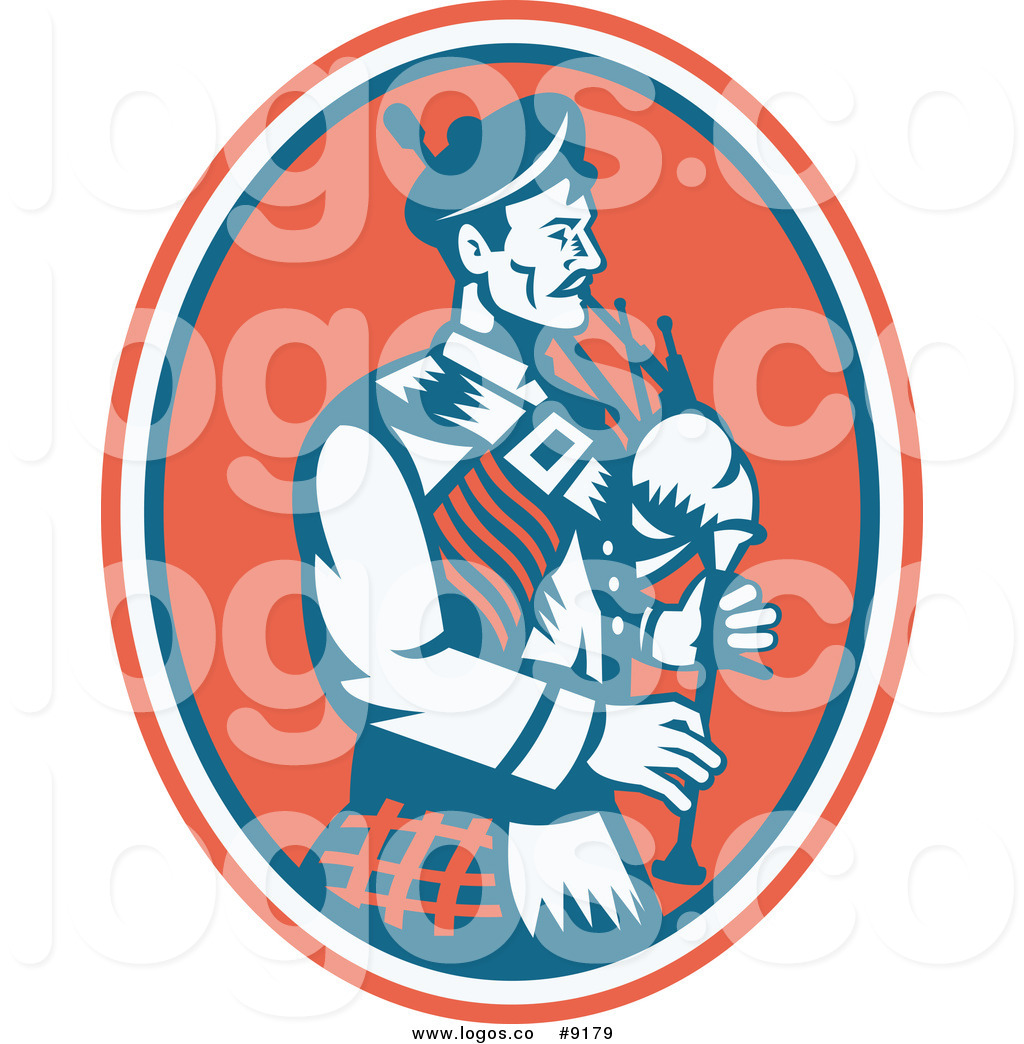 1024x1044 Royalty Free Clip Art Vector Logo Of A Scottish Bagpipe Man In