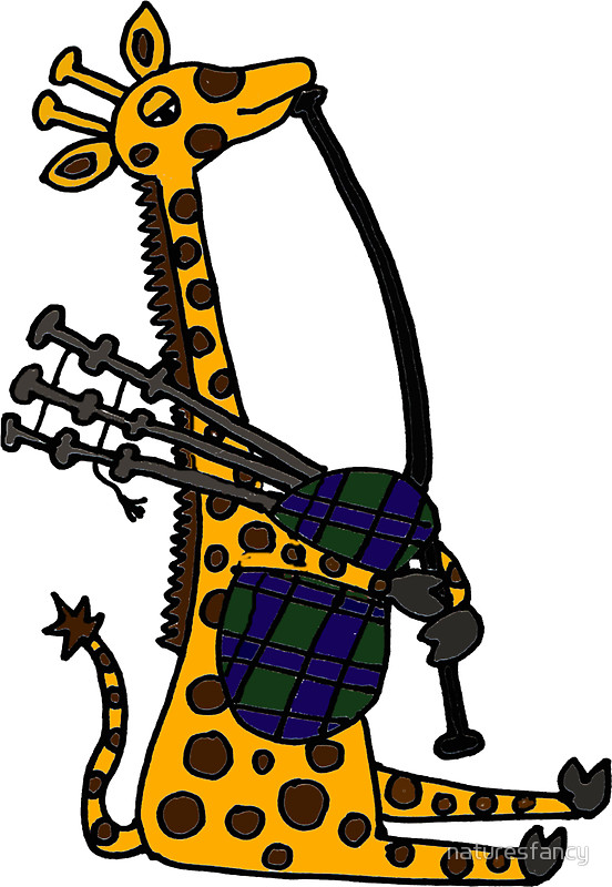 552x800 Funny Cool Giraffe Playing Bagpipes Stickers By Naturesfancy