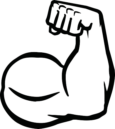 392x441 Muscle Arm Clipart