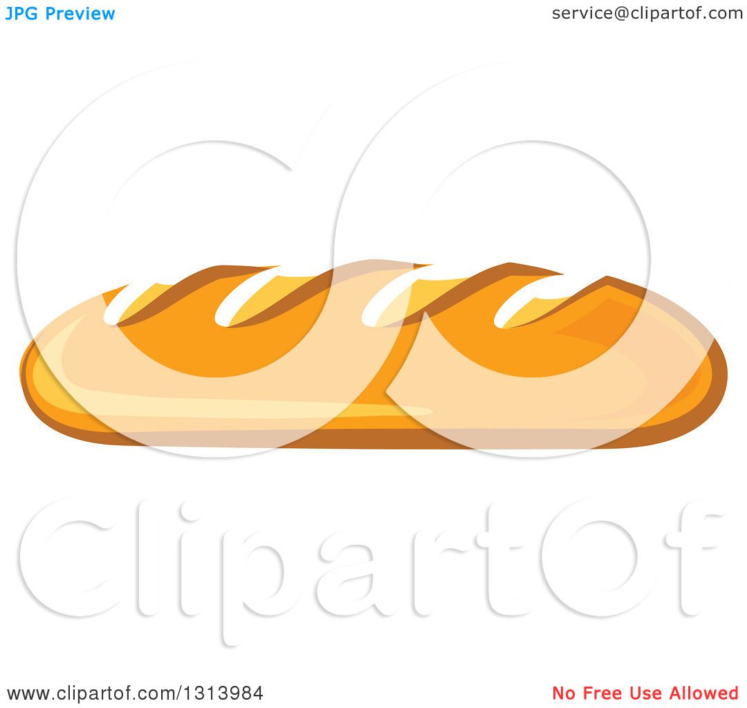 1080x1024 Clipart Of A Cartoon Loaf Of Baguette French Bread