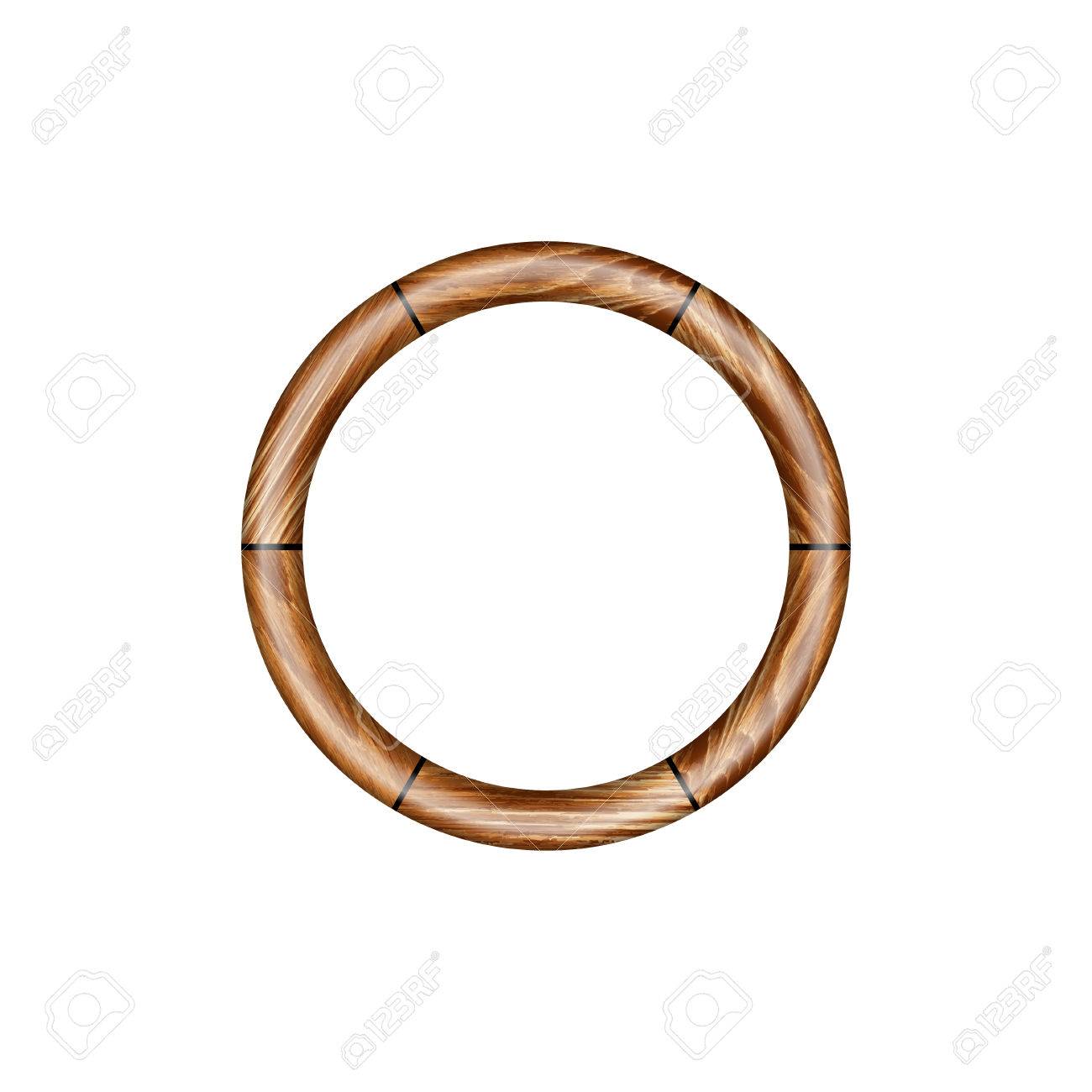 1300x1300 Round Frame Made Of Expensive Wood. Chiseled Baguette. Isolate