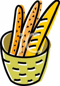 211x300 Baguette Sticks In A Basket Clipart Image