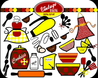 340x270 Retro Baking Clipart Etsy