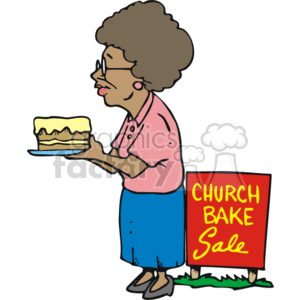 300x300 Royalty Free An Older Woman Taking A Layered Cake To A Church Bake