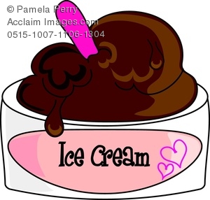 300x286 Art Image Of A Small Dish Of Chocolate Ice Cream