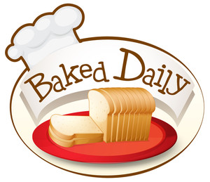 300x259 Illustration Of A Baked Daily Label With A Cupcake On A White