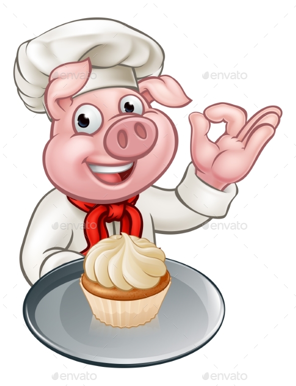 590x770 Pig Chef Baker Cartoon Character By Krisdog Graphicriver