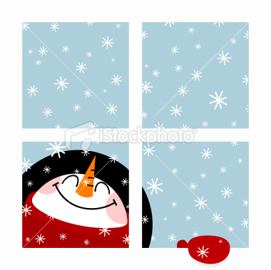 380x379 Snowman. Let It Snow Royalty Free Stock Vector Art Illustration