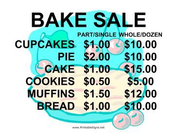 364x281 This Bake Sale Sign Is Bold And Cute With A Charming Pie