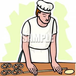 300x298 Baker Making Pretzels