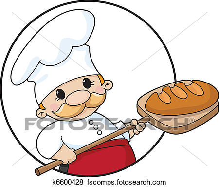450x383 Clip Art Of Baker With Bread Circle K6600428